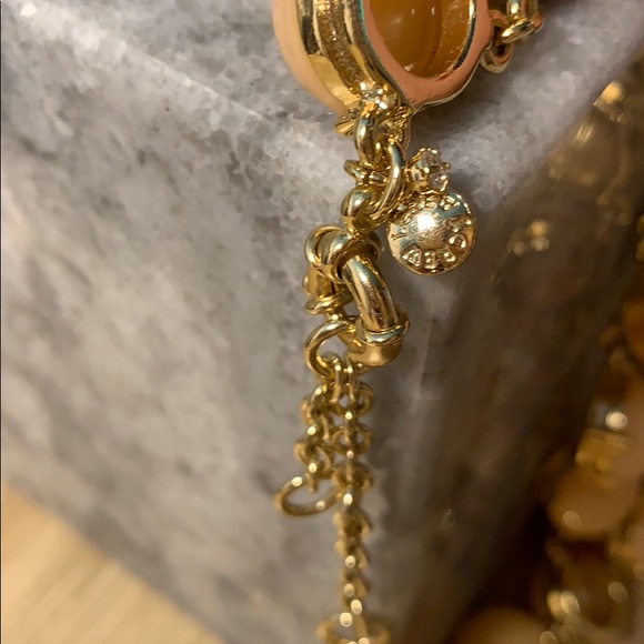 J crew peach/nude & gold statement necklace - Picture 2 of 5